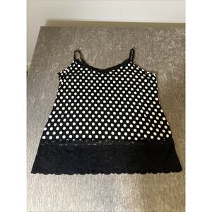 Lane Bryant Camisole women's 18/20 Black/White Polka‎ Dot Y2K Fairygoth